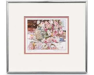 Marilyn Simandle “Ginger Jar” Framed Floral Still Life Reproduction Print