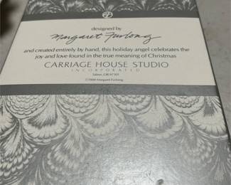 Margaret Furlong Christmas Tree Angel Bisque Porcelain Ornament, 1990, Box (4/5)