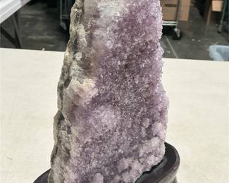 Amethyst Crystal Cluster on Fitted Black Stand (3/4)