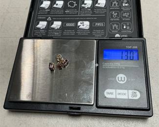 14k Gold Purple Stone Stud Earrings (5/5)