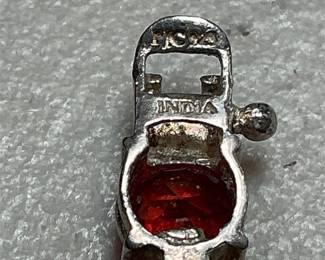 Sterling Silver 925 Red Stone Tennis Bracelet, India (3/5)