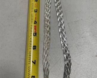 Milor Sterling Silver Braided Herringbone Necklace (4/4)