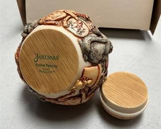 Jardinia Feline Felicity Lidded Jar by Martin Perry Studios, ©2002, with Box (2/5)