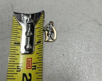 14k Gold Initial D Angel Pendant, Marked JMO (4/5)