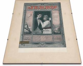 Framed “Jerry, You Warra a Warrior in the War” Sheet-Music Cover
