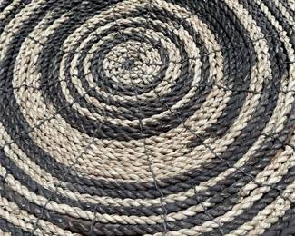 Round Coiled Wall Basket with Swirling Design (3/4)