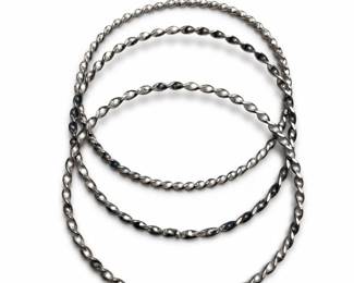 Sterling Silver Spiral Twist Bangle Bracelets