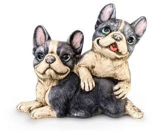 Boston Terrier Puppies Decorative Relief