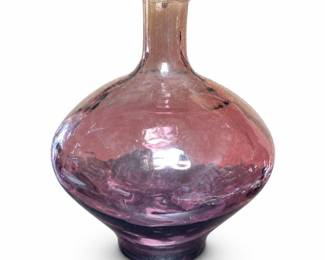 Large Purple Glass Bottle Vase