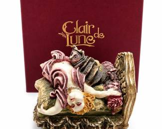 Harmony Kingdom Clair de Lune Justine & Cat CLLECB, Numbered 2327/3600, Boxed