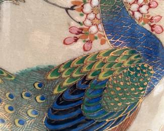 Satsuma Crackle Glaze Peacock Vase, Signed 玉泉, Shimazu Crest Mark (4/5)