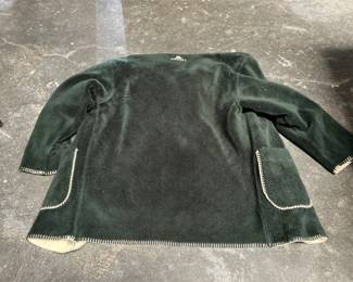 Denali Dark Green Hooded Fleece Coat with Pinecone Motifs (2/3)