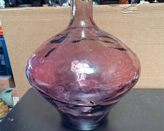 Large Purple Glass Bottle Vase (2/3)