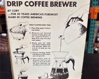 Cory Filter-Fresh Non-Electric Drip Coffee Brewer with Floral Glass Carafe (2/2)