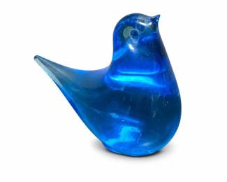 Blue Glass Bird Figurine