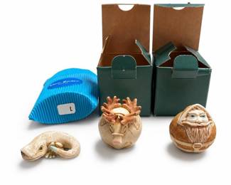 Harmony Kingdom Roly Polys Nick and Rudy with Adam Binder Lizard Palm Charm