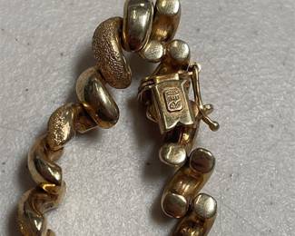 14k Gold San Marco Link Necklace and Bracelet Set, Italy, 69 g (4/5)