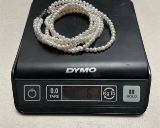 Pearl Necklace with Sterling Silver 925 Spring-Ring Clasp, 61 g (4/4)