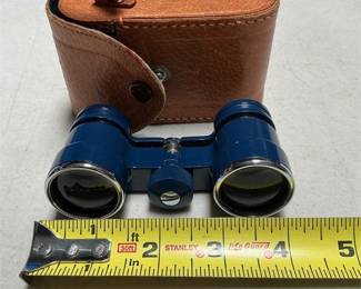Blue Opera Glasses Marked "optinor" with Carrying Case (4/4)
