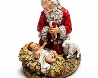 Roman Joseph’s Studio Kneeling Santa Resin Christmas Figurine