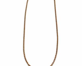 Sterling Silver 925 Italy Gold-Tone Rope Chain Necklace