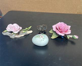Boehm 200-55-PG Bone Porcelain Rose, Porcelain Rose and Pat Loretz Signed Egg (3/5)