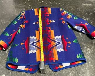 Southwestern Geometric Blanket Jacket with Shawl Collar (3/3)