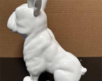 White Ceramic French Bulldog Coin Bank (4/4)
