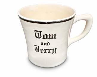Tom and Jerry Ceramic Punch Mug with Silver Trim