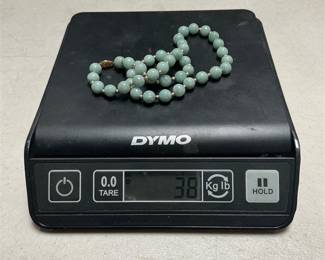 Green Bead Necklace with 14k Gold Openwork Clasp, 38 g (4/4)