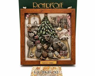 Harmony Kingdom Picturesque Purrfect Tidings PXXMASCA Tile, Premiere Edition