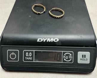 Gold-Tone Sterling Silver Inside-Out Cubic Zirconia Hoop Earrings (5/5)