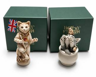 Harmony Kingdom “Morris On” and “Cookie’s Jar” Cat Box Figurines, Signed