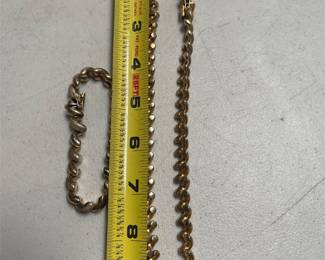 14k Gold San Marco Link Necklace and Bracelet Set, Italy, 69 g (5/5)