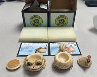 Pot Bellys Lillie Frog PBFFR and Dewie Rooster PBFRO Trinket Boxes, Harmony Ball (3/4)