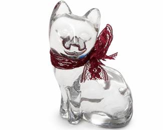 Bohemia Lead Crystal Seated Cat Figurine