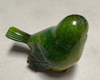 Green and Yellow Bird Figurine with Leaf-Shaped Wings (3/4)