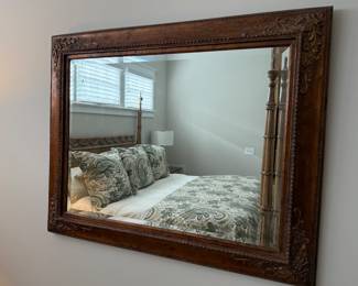 Dark gold/copper beveled mirror. Excellent condition. 50 x 39 1/2. Price - $56.00