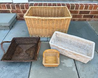 Basket lot. Large basket - L- 22 3/4. H- 12 1/2. D- 14 3/4. Price - $12.00
