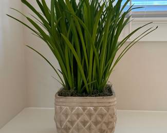 Potted faux grasses. H- 21". W - 8". Price - $6.00