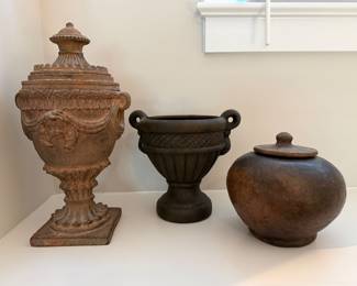 Set of three urns. H- 15, 8 1/2, 7 1/4. Price - $18.00