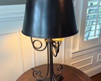 Item #8. Black metal Bouillotte lamp. H- 26. Excellent condition. Price - $46.00