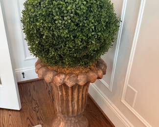 Boxwood Ball Topiary in urn. Urn has minor paint chips. 38H. 18W. Price - $ 28.00