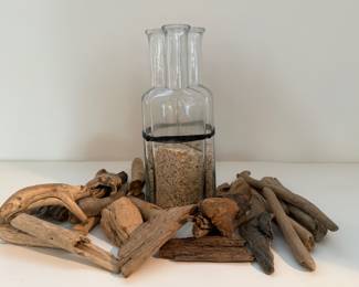 Vases and driftwood. Vase height - 9". Price - $8.00