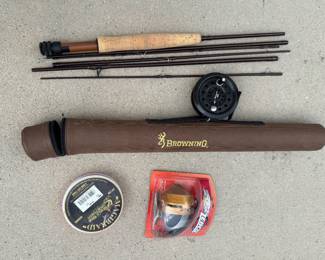 Browning fly fishing portable rod. With Shakespeare and 202 Zebco reel. Price - $24.00