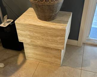 travertine / stone end table