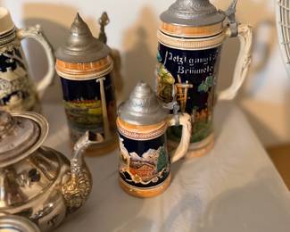 German Beer Steins with lids