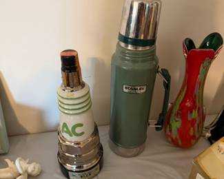 Vintage Stanley Thermos Jim Beam AC Delco Spark Plug 