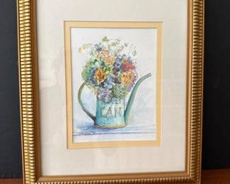 245 framedfloralwatercolorpaintingvirgin
