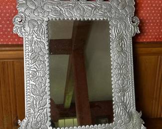 325 embossedtinframedmirrorinfolkarts